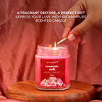 Big round jar scented candle with rose fragrance