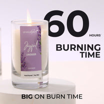 Shot Round Glass Jar Candle Lavender 60 hours burning time