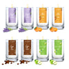Aromahpure Shot Round Glass Jar Candle (Joyful Lavender, Green Apple Twist, Coffee Delight, Citrus Orange) - Pack of 8