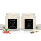Aromahpure Silver Screw Jar Candle Rose & Vanilla Pack of 2