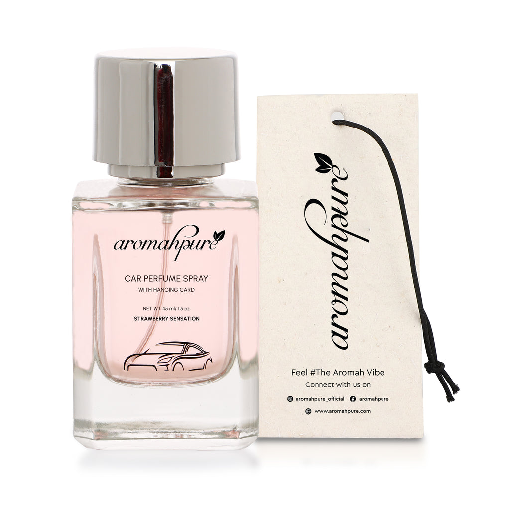 Aromahpure Fruity Car Perfume Spray with Hanging Card (Strawberry Sensation)