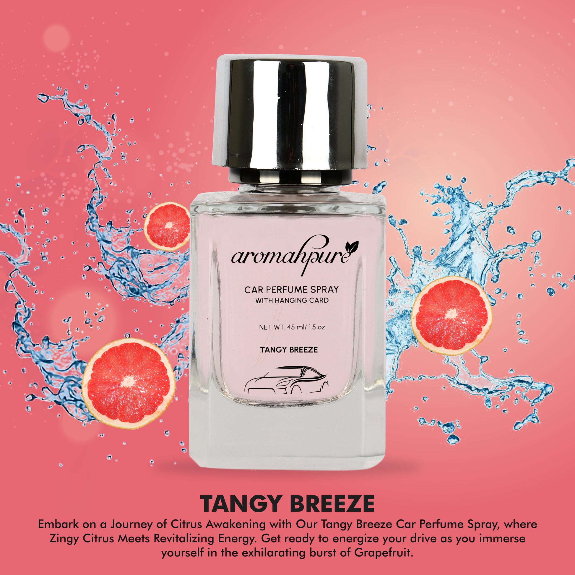 Buy Car Perfume Spray with Hanging Card (Tangy Breeze) Online - Aromahpure