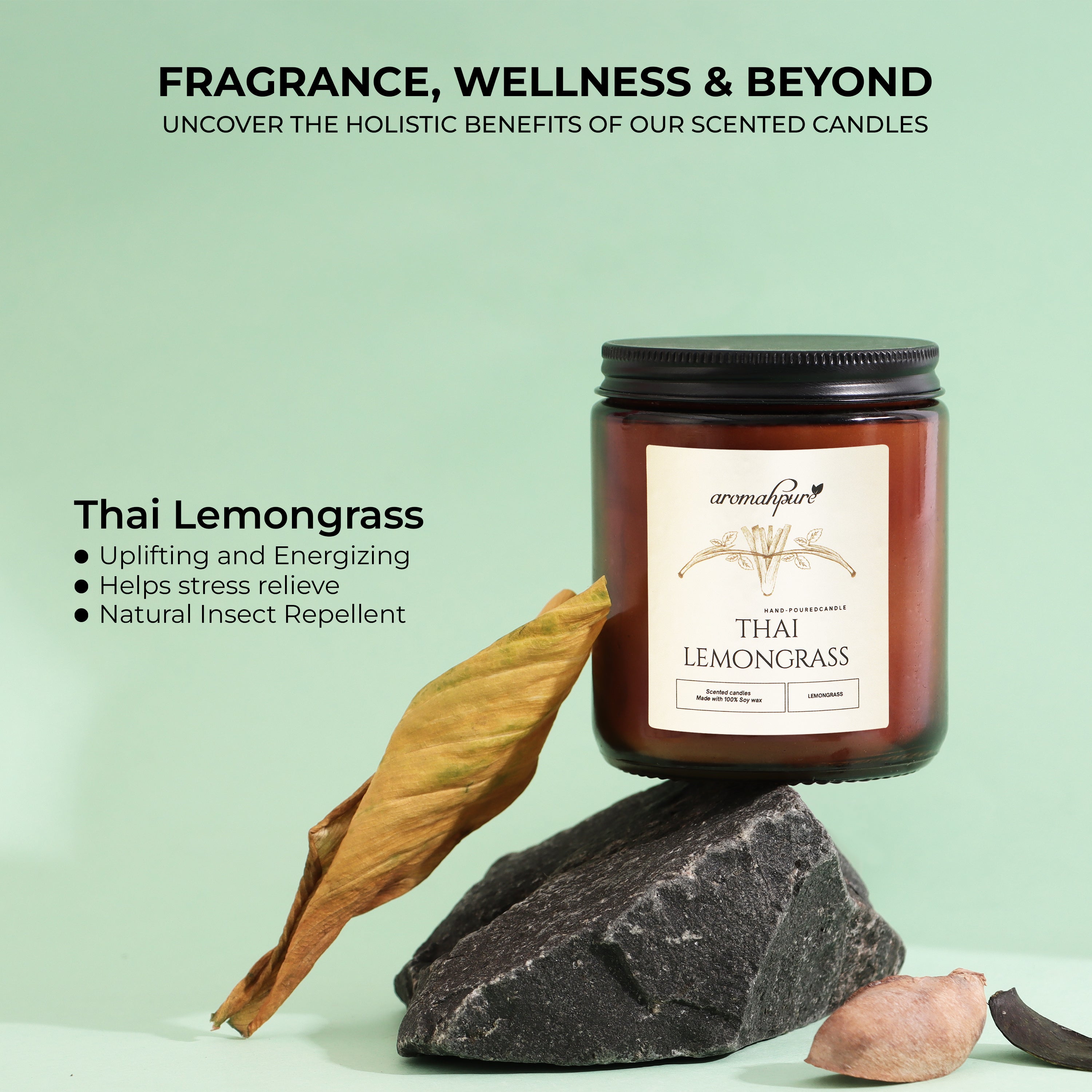 Black Screw Jar Candles thai lemongrass key features