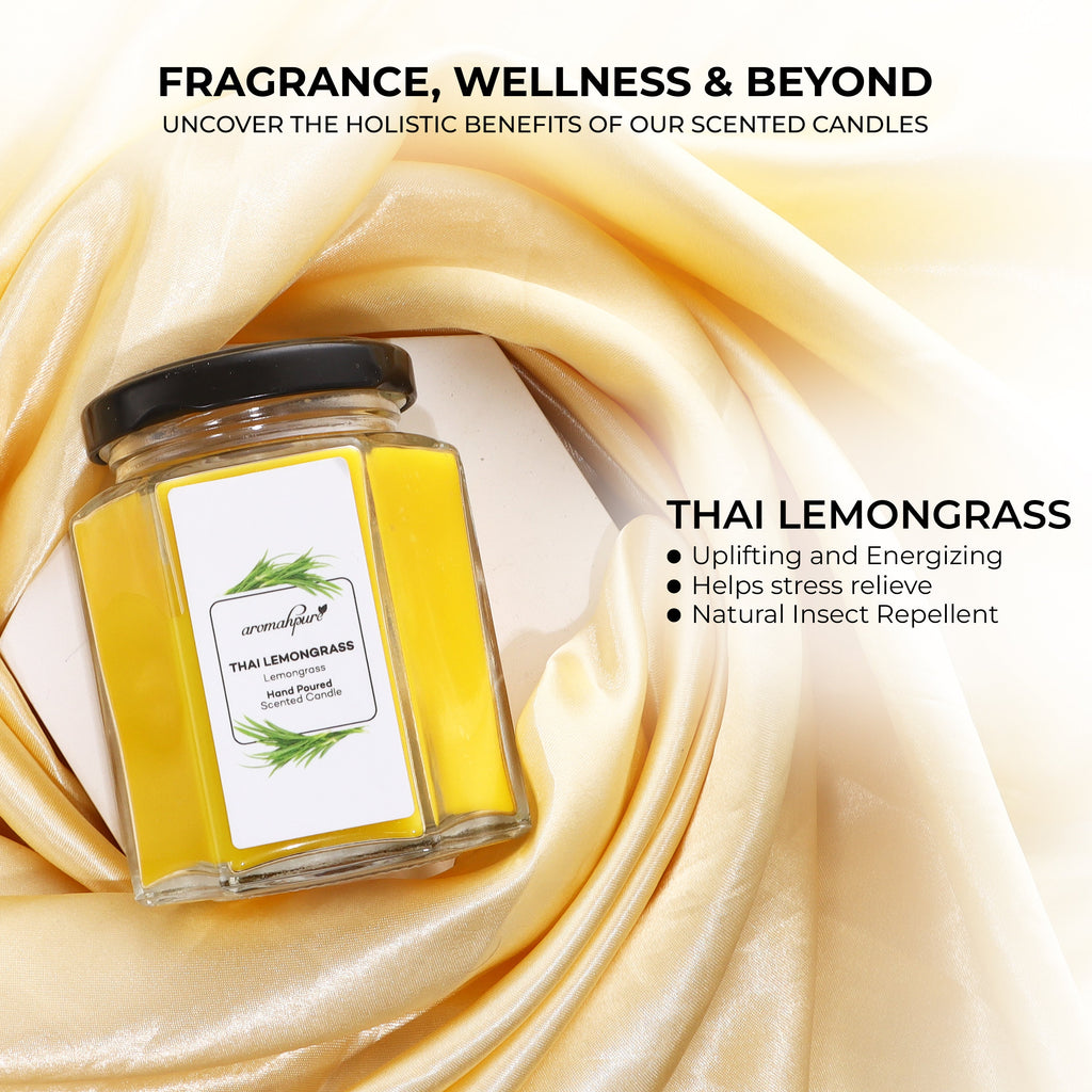Scented Soy Wax Hexa Jar Candle Lemongrass 