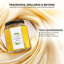 Aromahpure Soy Wax Hexa Jar Candle, 96 Hours Burning Time Guaranteed (Thai Lemongrass, Joyful Lavender)