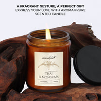 Aromahpure Soy Wax, Black Screw Jar Candles, 36 Hours Burning Time Gauranteed (Thai Lemongrass)