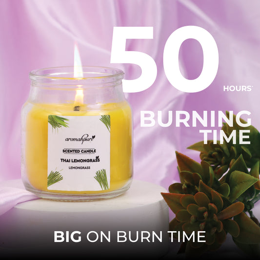 Aromahpure Soy Wax Yankee Jar Candles, 50 Hours Burning Time Guaranteed (Joyful Lavender, Thai Lemongrass)