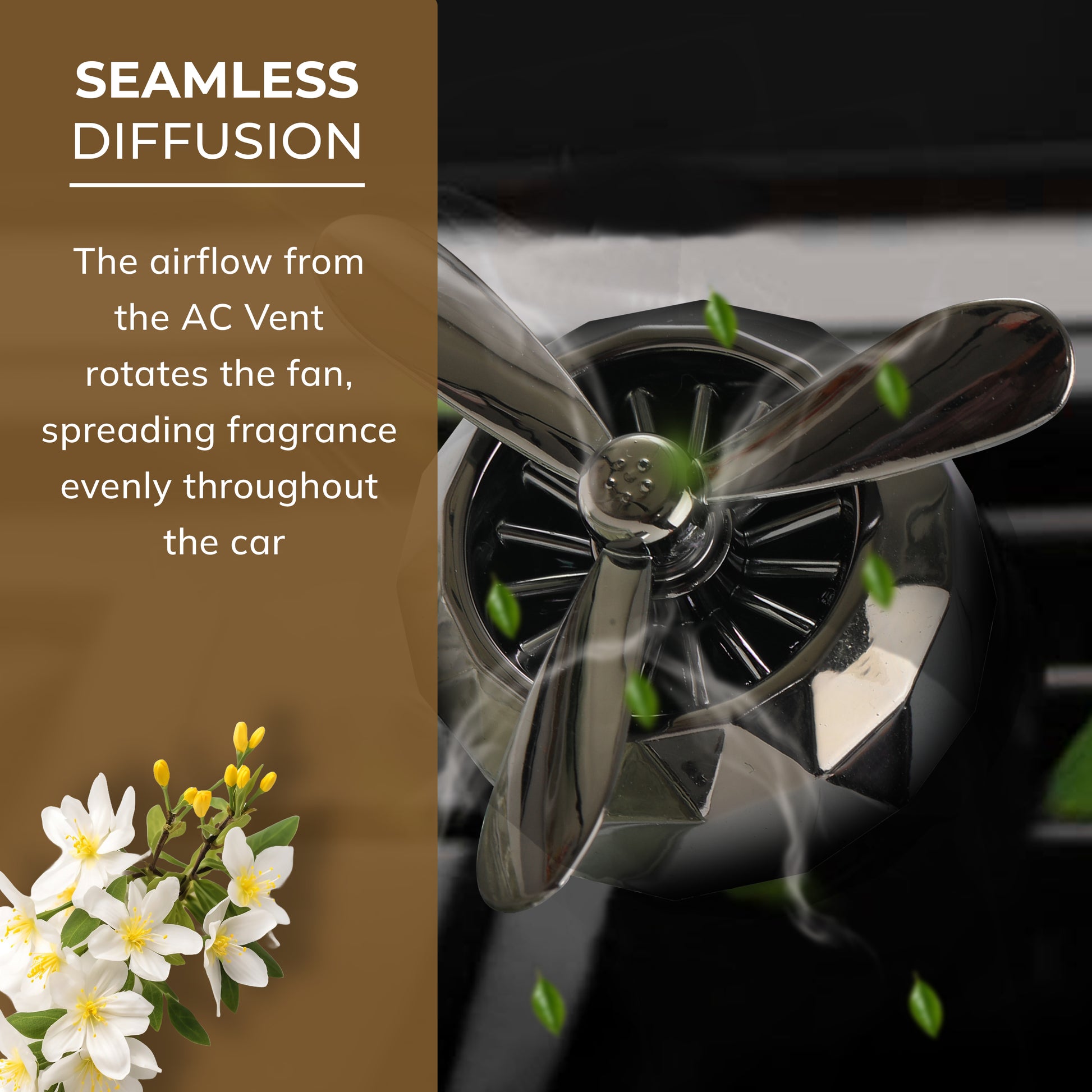 Turbine Vent Car Air Freshener Black Diffusion