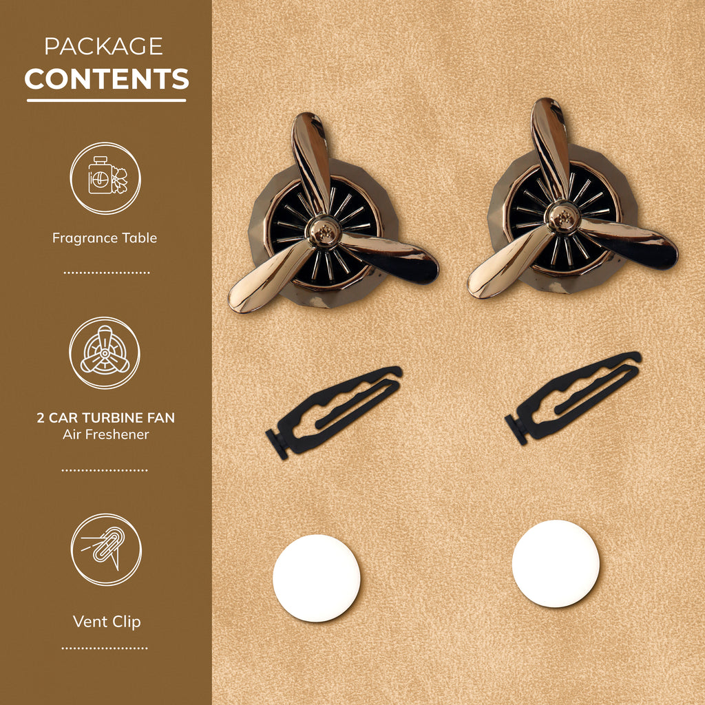 Turbine Vent Car Air Freshener Black Package Contents