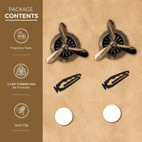 Turbine Vent Car Air Freshener Black Package Contents