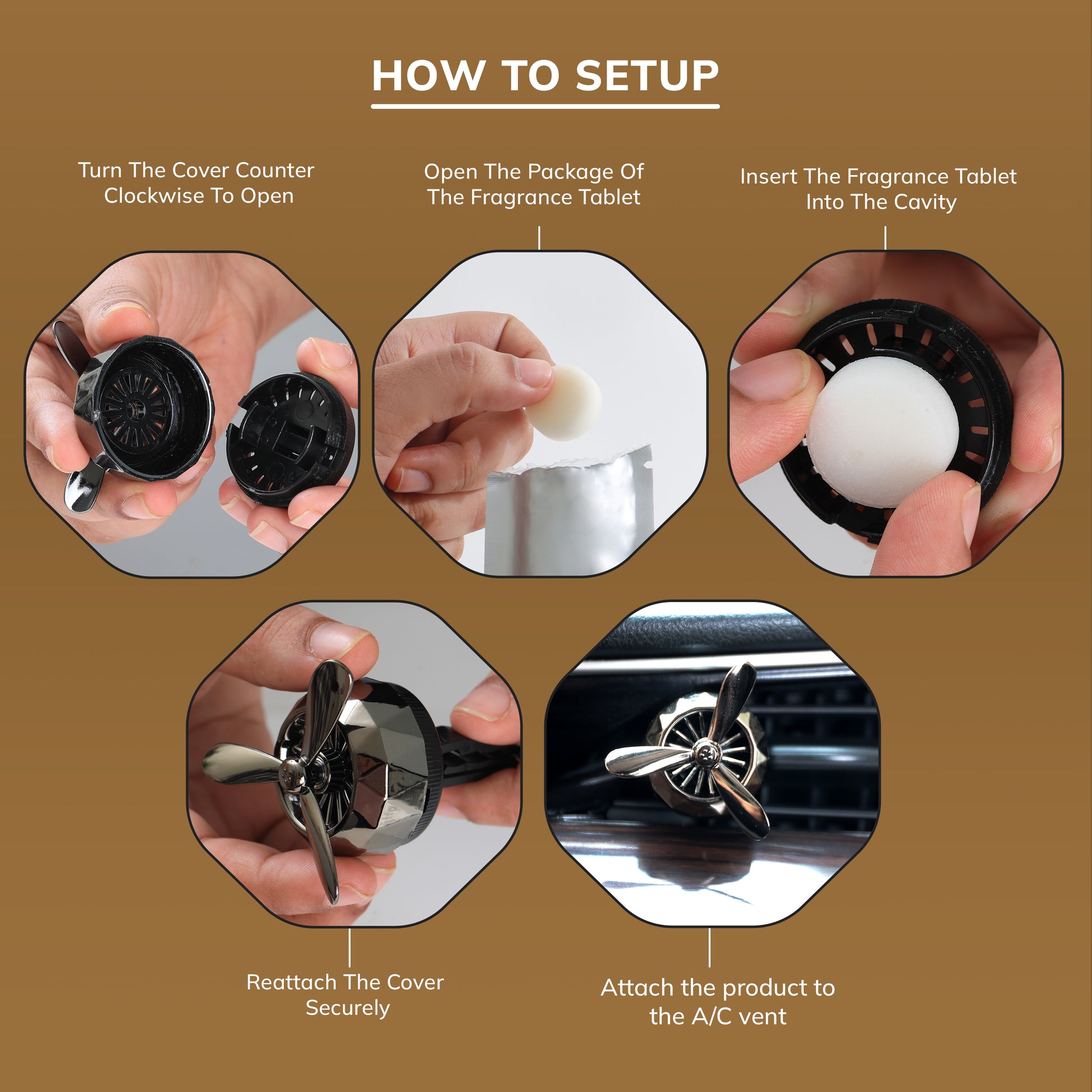 Turbine Vent Car Air Freshener Black How to Setup