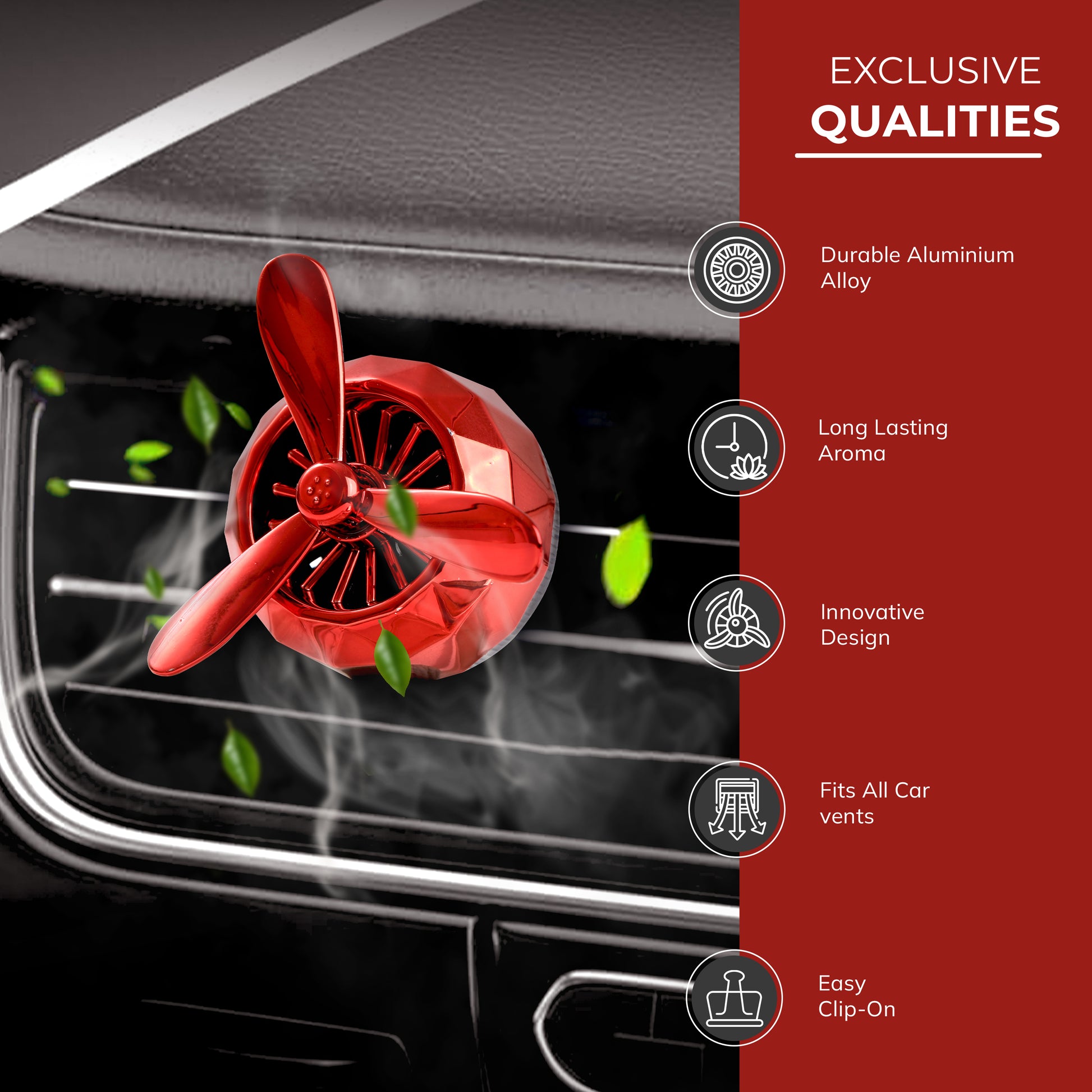 Turbine Vent Car Air Freshener Red key features