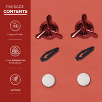 Turbine Vent Car Air Freshener Red pakage contents