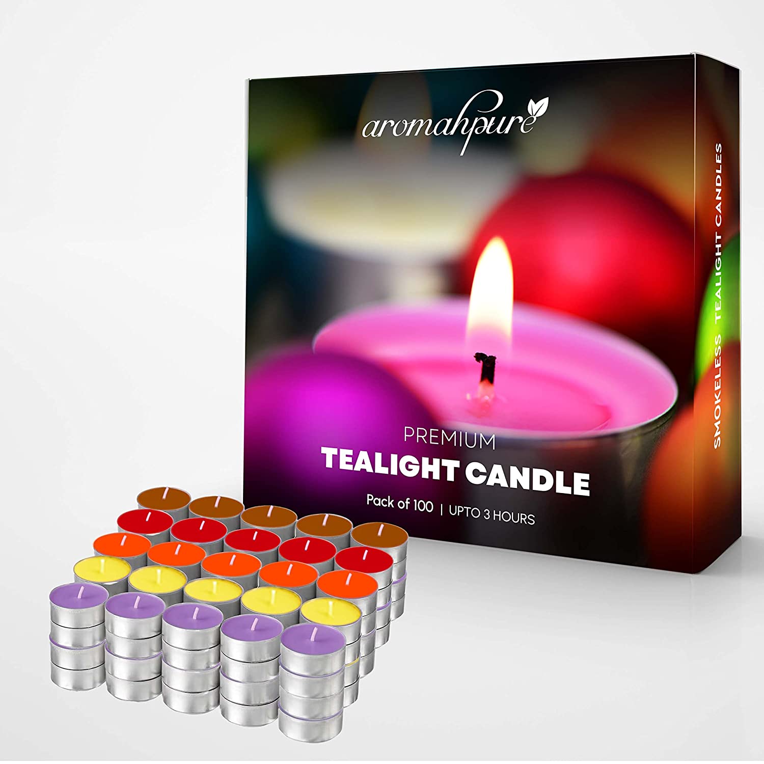 Unscented Tealight Candles 10 g Multicolor pack of 100