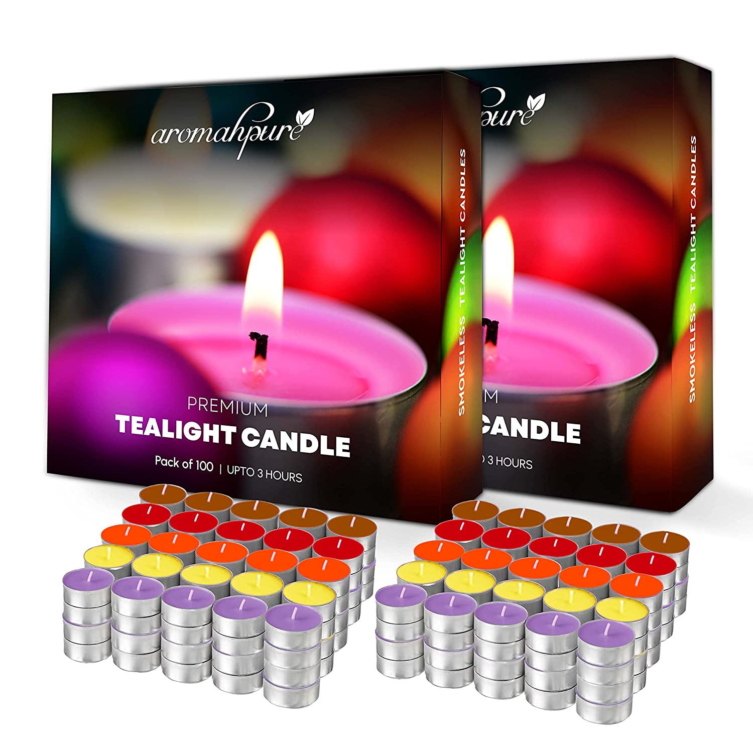 Unscented Tealight Candles 10 g Multicolor pack of 200