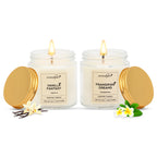 Golden Screw Jar Candles Pack of 2 Fragrances - Vanilla & Frangipani