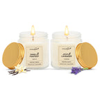 Golden Screw Jar Candles Pack of 2 Fragrances - Vanilla & Lavender