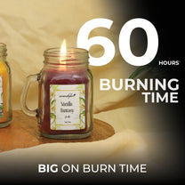 Aromahpure Soy Wax, Mason Jar Candles, 60 Hours Burning Time Gauranteed (Earth Scents, Vanilla Fantasy)