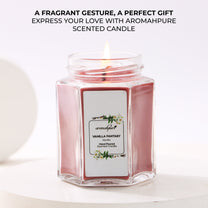 Aromahpure Soy Wax Hexa Jar Candle, 96 Hours Burning Time Guaranteed (Charming Rose, Vanilla Fantasy)