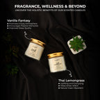 Golden Screw Jar Aroma Candle | Vanilla & Lemongrass | Pack of 2