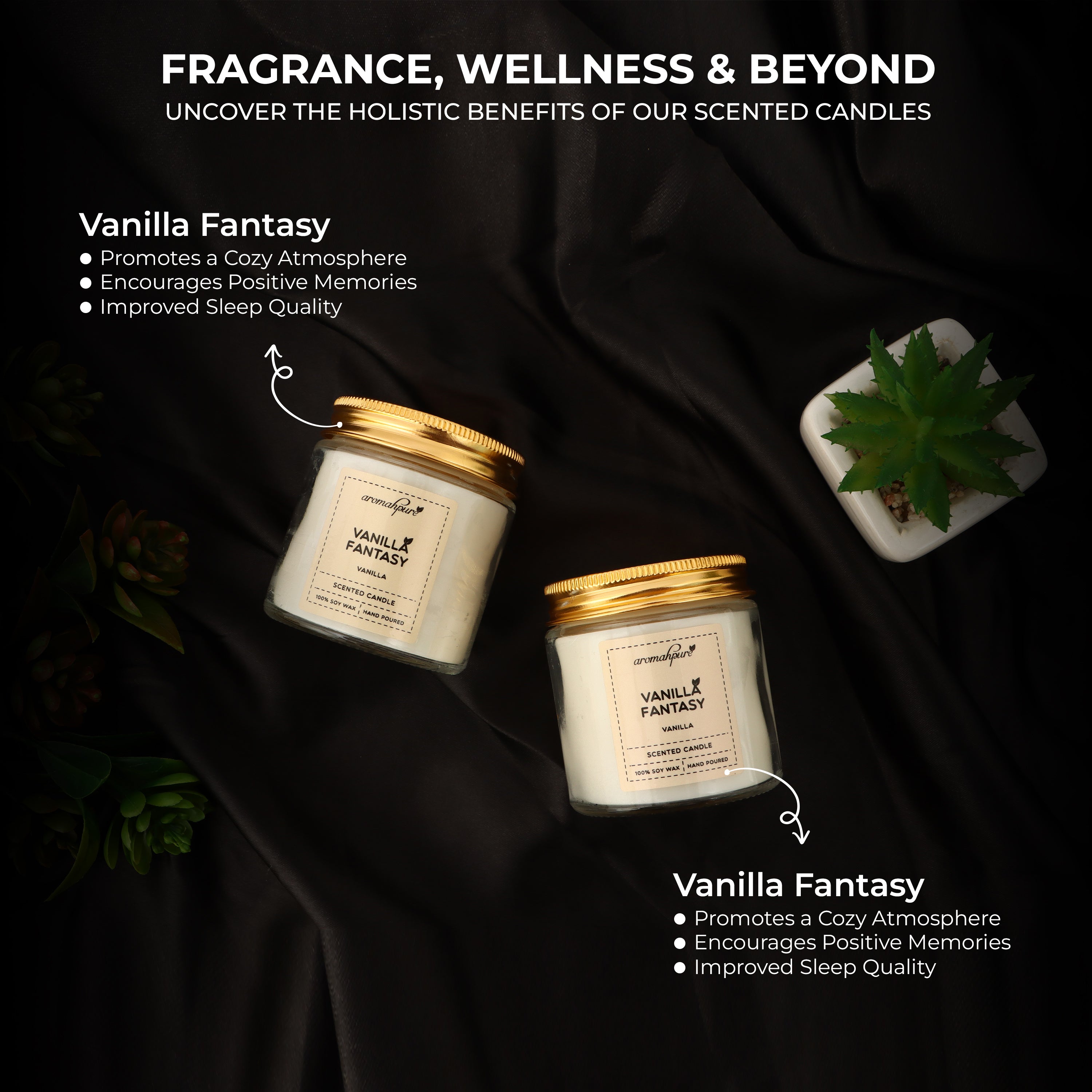Golden Screw Jar Scented Candles Vanilla fragrance 