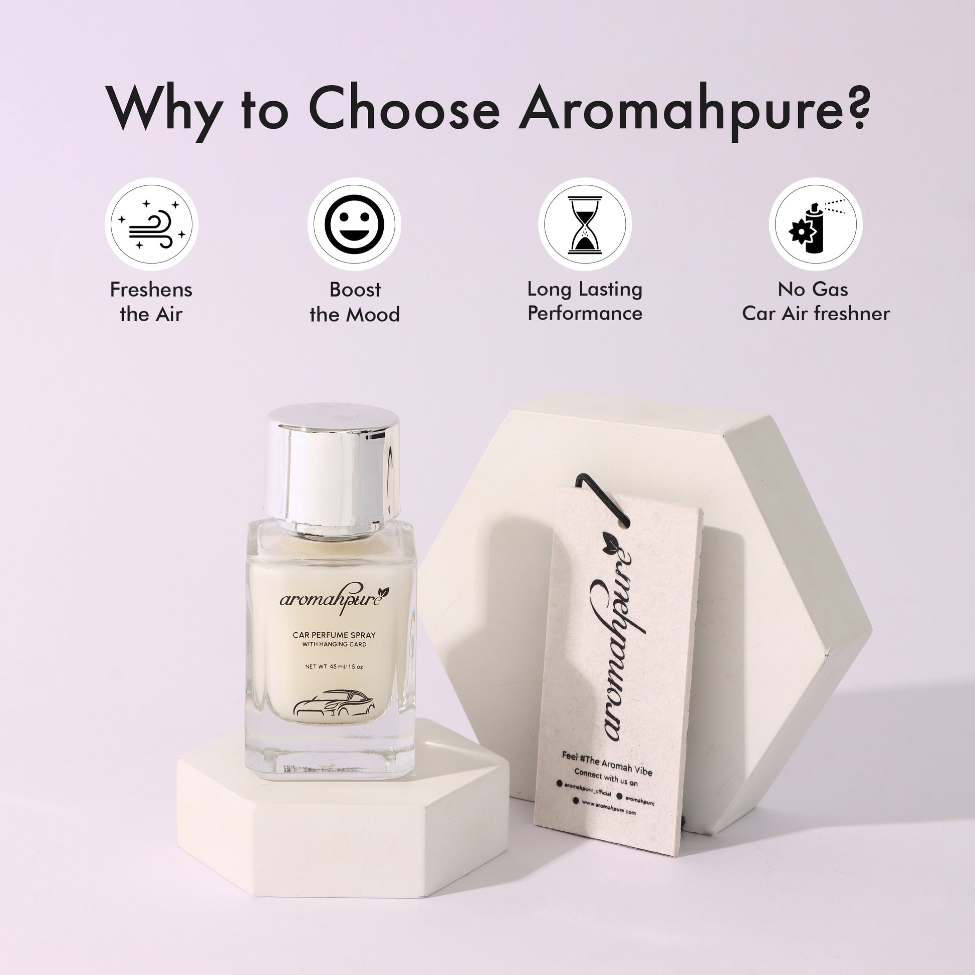 Buy Car Perfume Spray with Hanging Card Online (Vanilla Noir) - Aromahpure