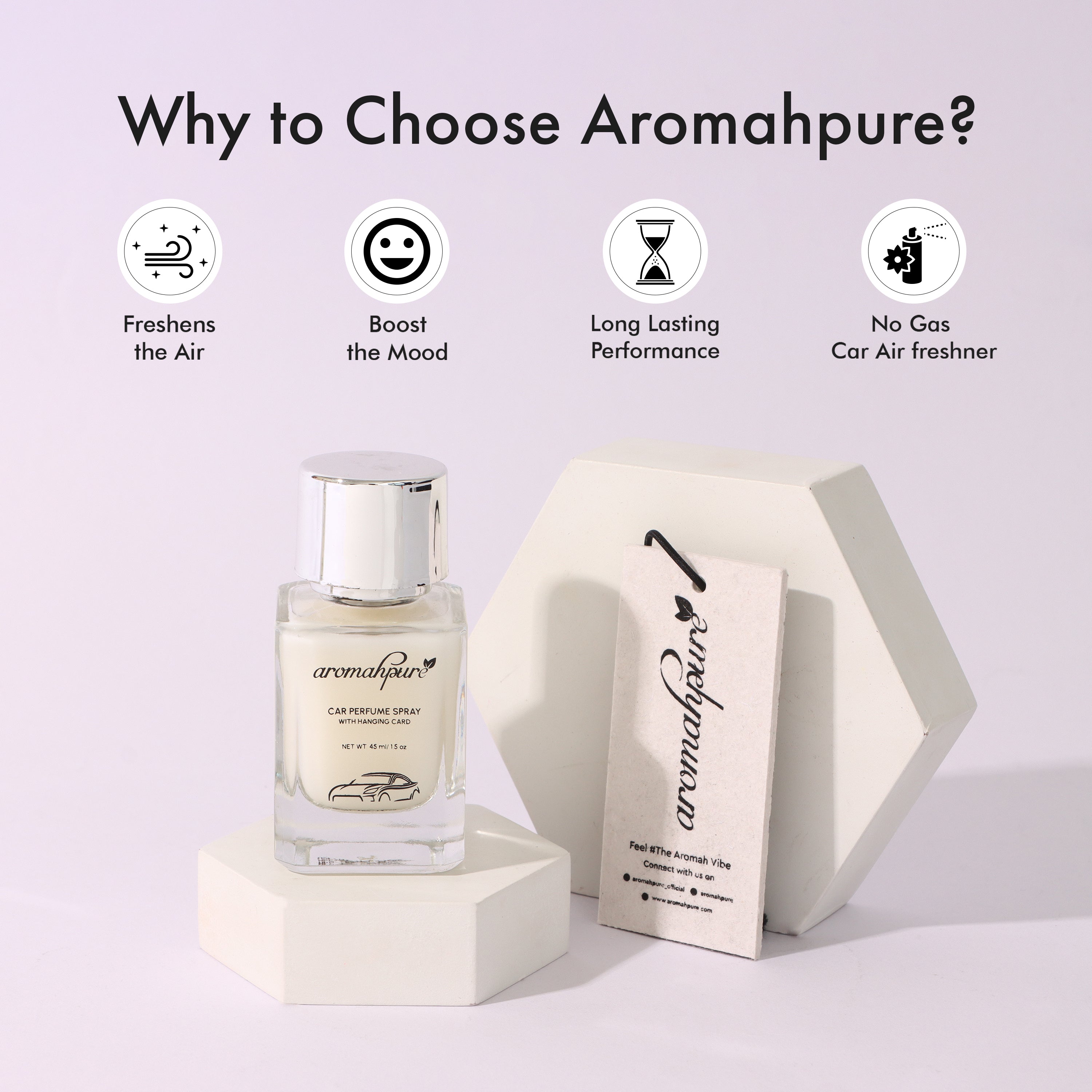 Aromahpure Classic Car Perfume Spray with Hanging Card (Vanilla Noir)