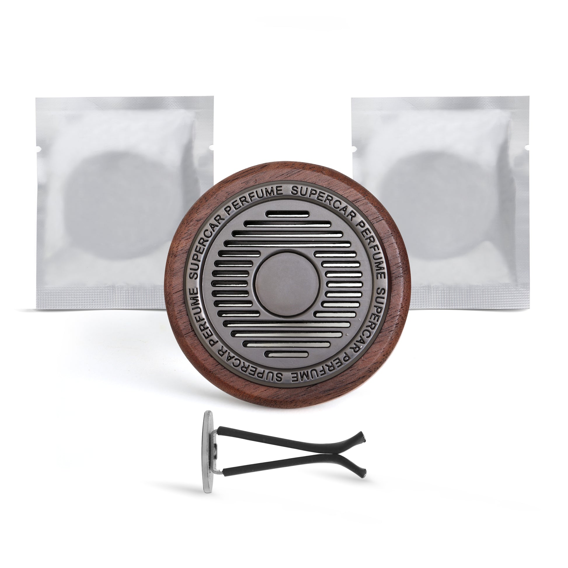 Walnut Wood Round Car Air Freshener