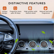 Walnut Wood Round Car Air Freshener features