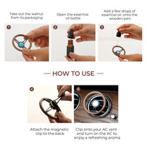 Walnut Wood Steering Car Air Freshener how to use
