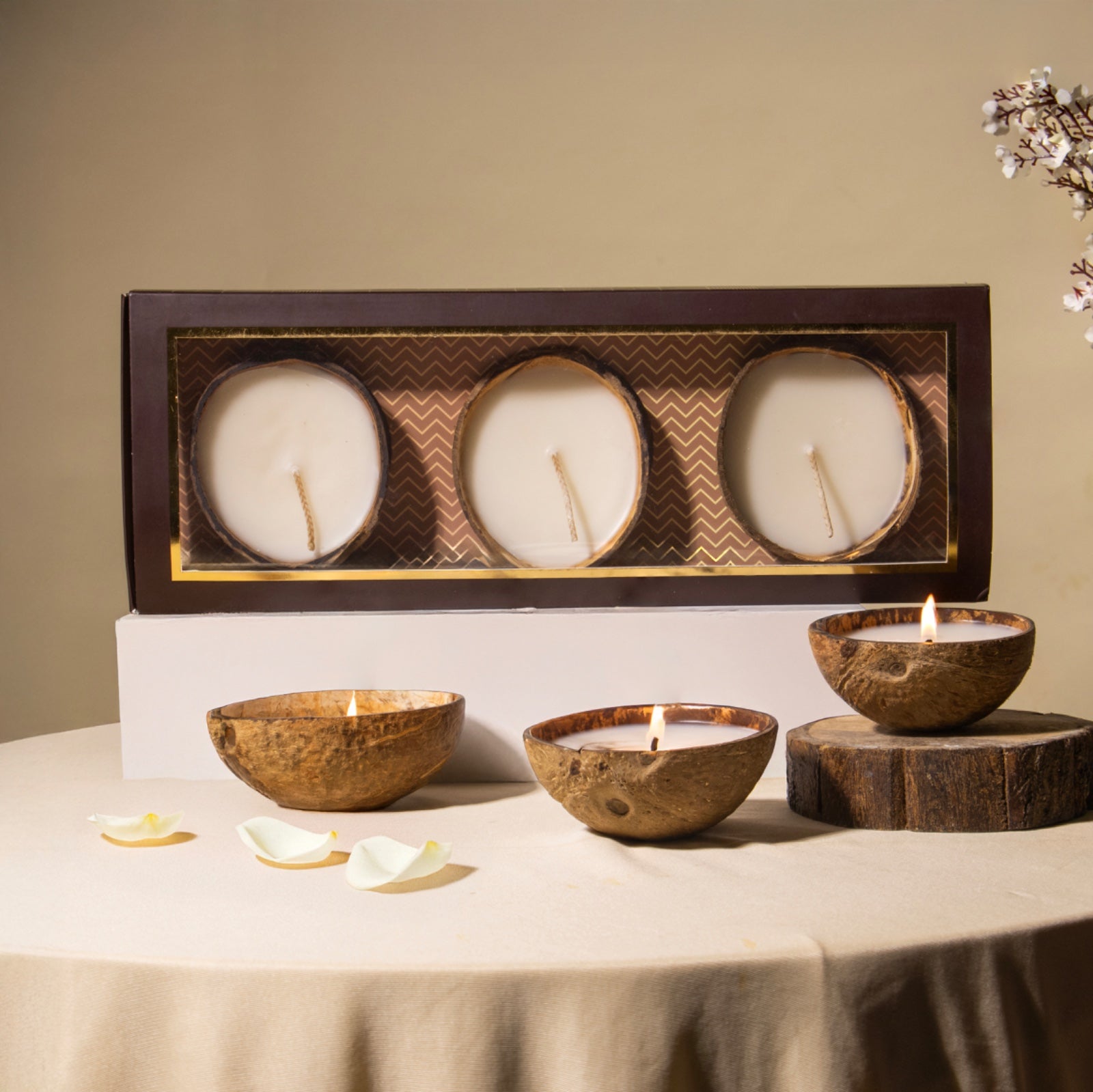 coconut candle gift box