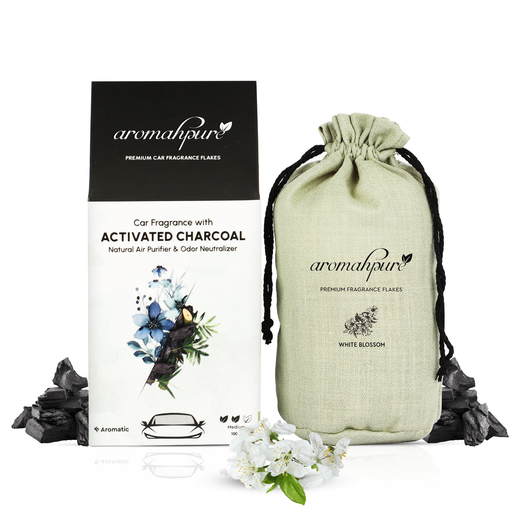 Aromahpure Car Perfume Flakes White Blossom Activated Charcoal