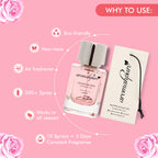 Aromahpure Floral Car Perfume Spray with Hanging Card (Rose Dew)