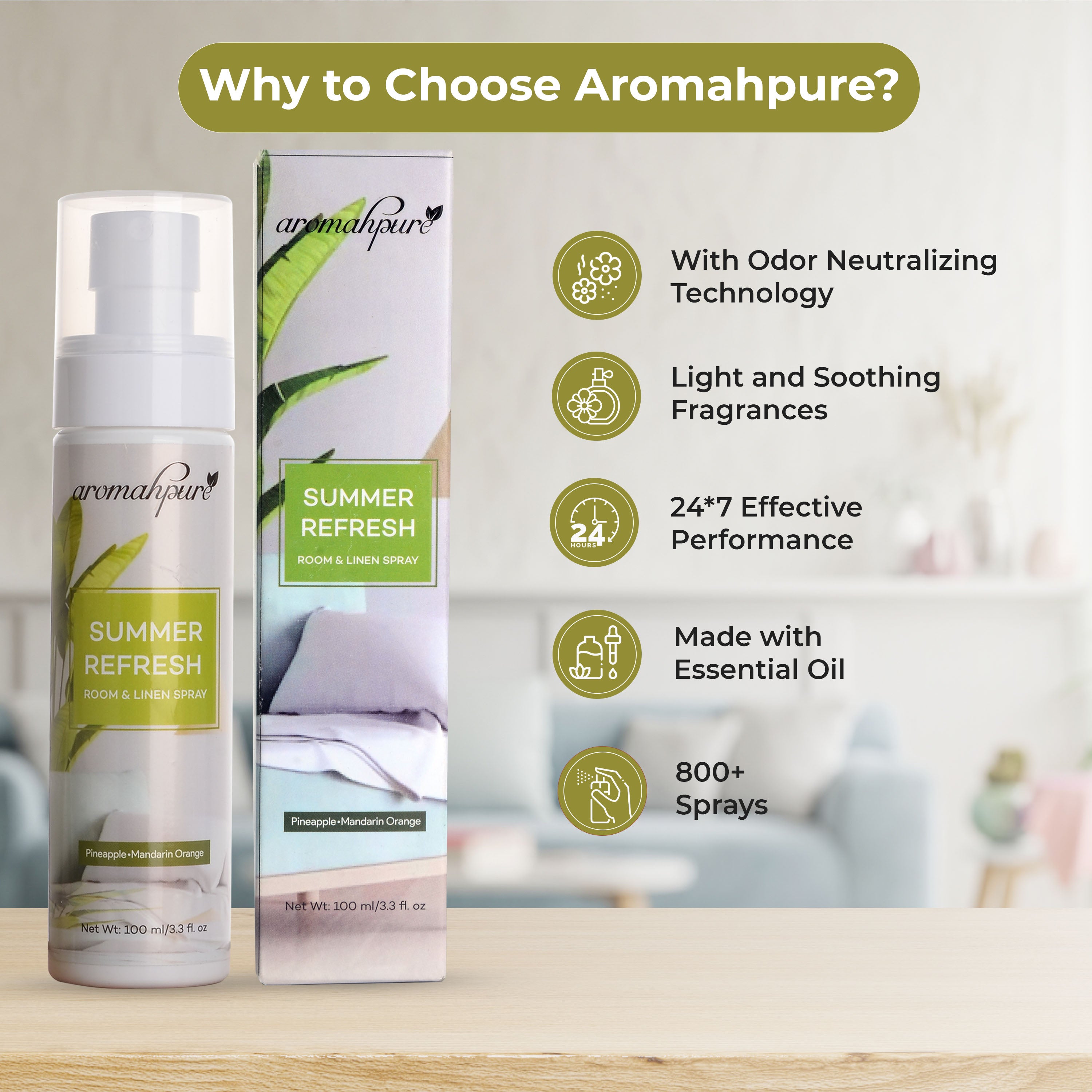 Aromahpure Summer Refresh Linen Spray why to choose