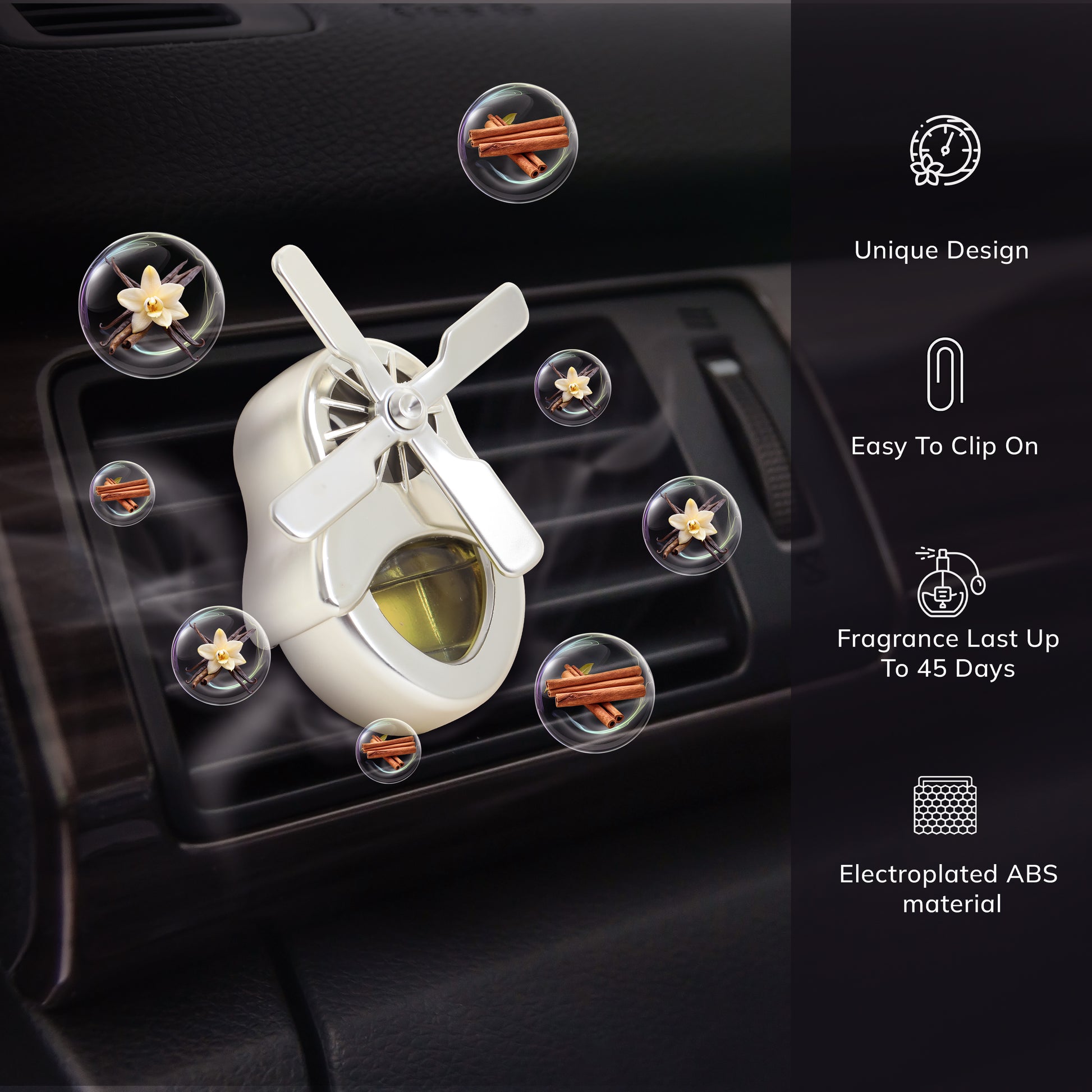 Windmill car air freshener Moon light Features
