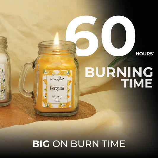 Aromahpure Soy Wax, Mason Jar Candles, 60 Hours Burning Time Gauranteed (Florgasm, Joyous Jasmine)