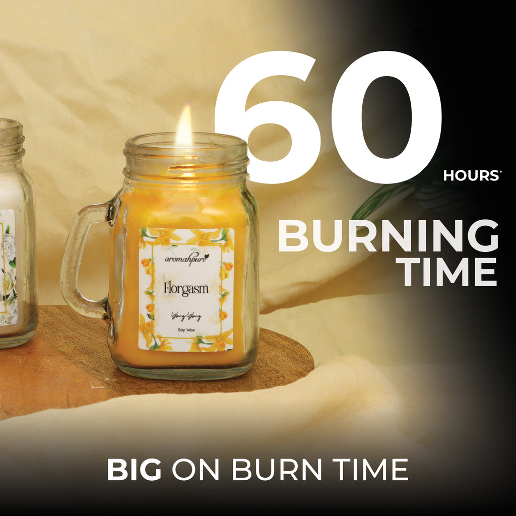 Mason Jar Candles ylang ylang 60 hours burning time