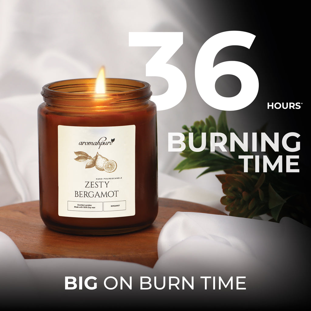 Black Screw Jar Candles Bergamot 36 hours burning time
