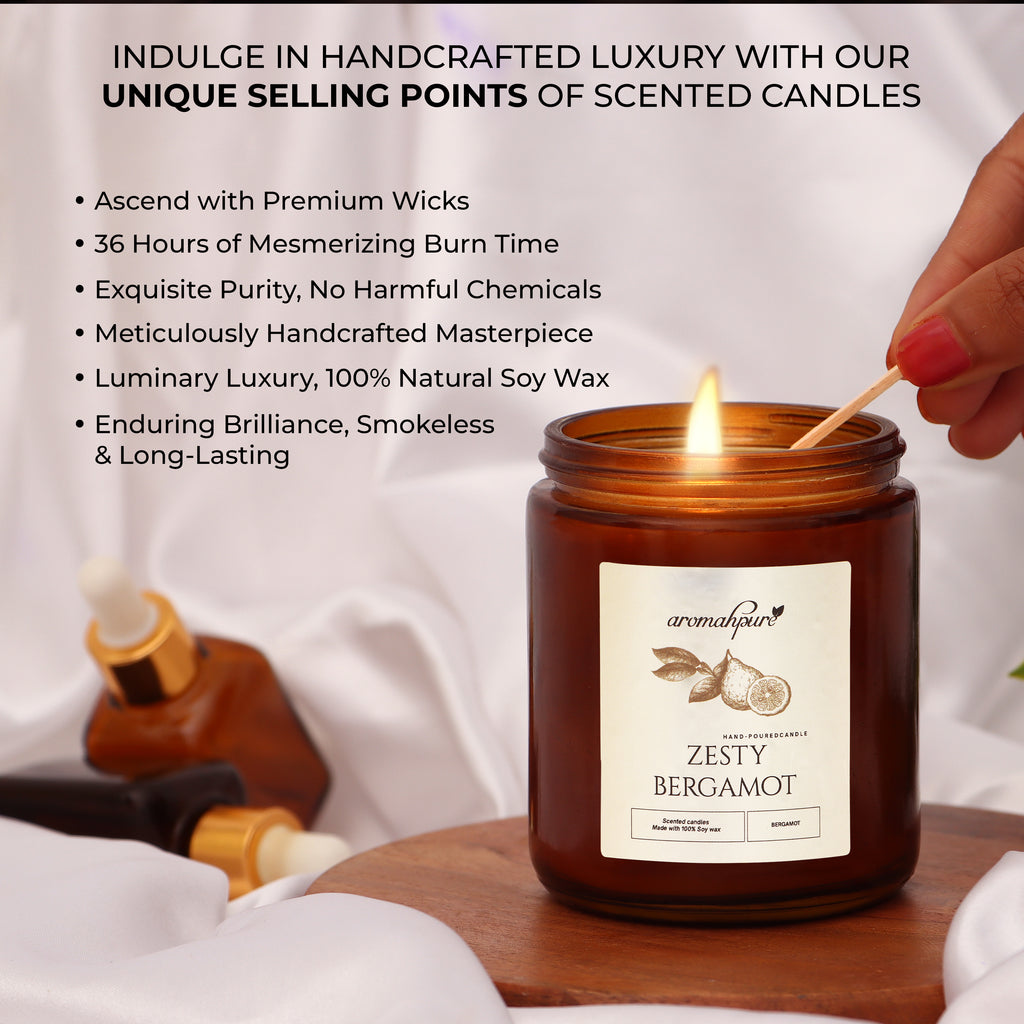 Black Screw Jar Candles Bergamot USP
