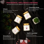 Aromahpure Soy Wax Jar Valentine Day Candles (Choco, Strawberry, Rose, Lavender)