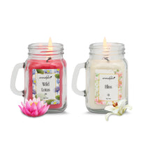 Aromahpure Soy Wax, Mason Jar Candles, 60 Hours Burning Time Gauranteed (Wild lotus, Bliss)