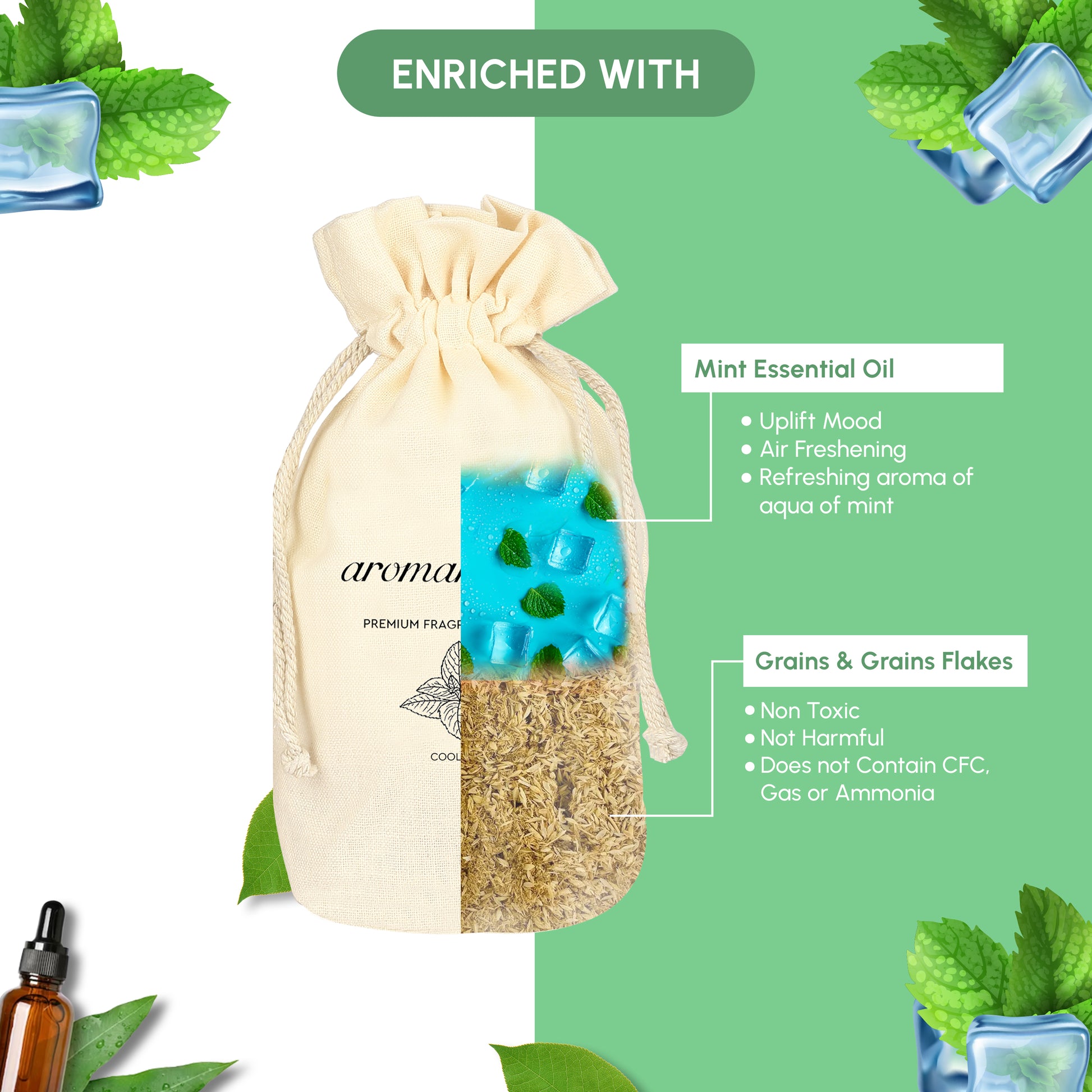 non toxic car perfume flakes Aqua mint