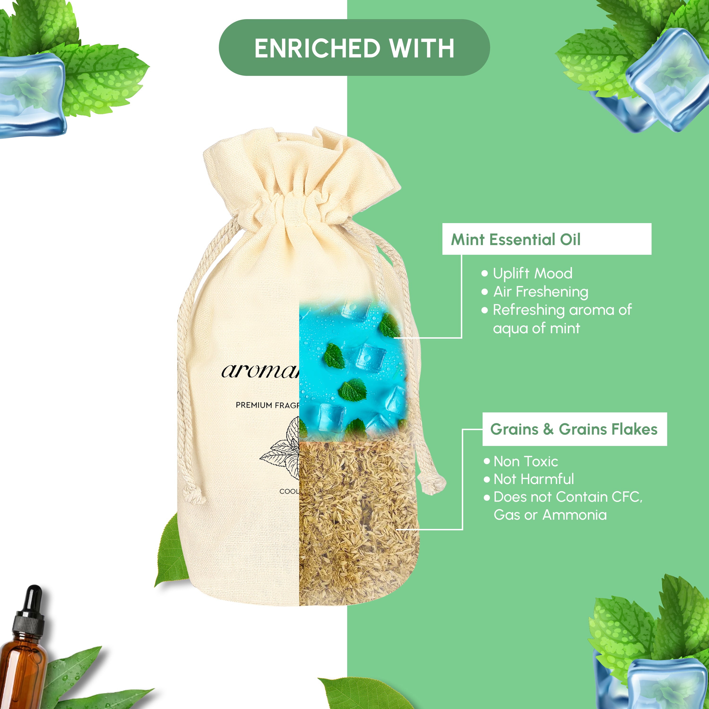 non toxic car perfume flakes Aqua mint
