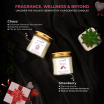 Aromahpure Soy Wax Jar Valentine Day Candles (Choco, Strawberry)