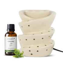 Brown Electric Ceramic Spiral Diffuser with 15 ml Fragrance Oil ( Natural Citronella )