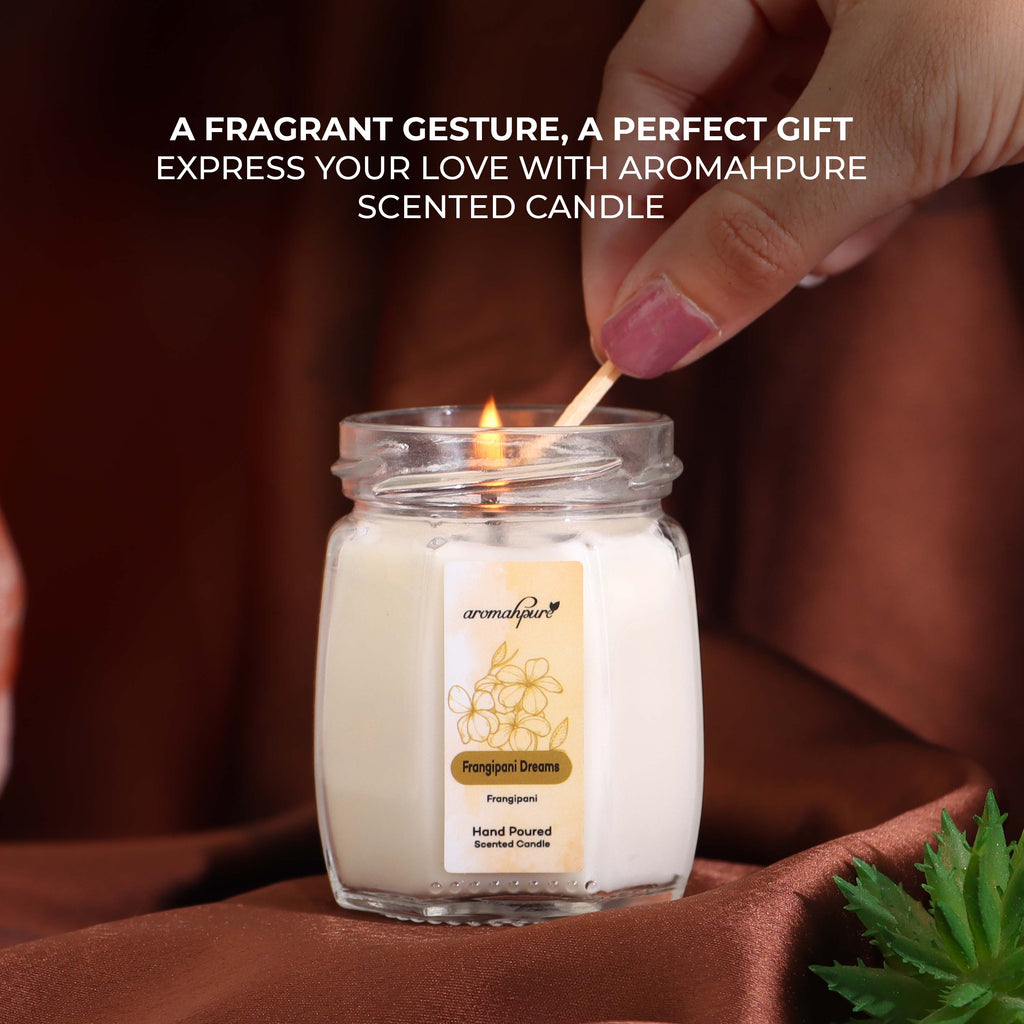 Aromahpure Frangipani Glass Jar Candle Product View