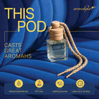 Aromahpure car perfume hanging pod has natural essential oils, CFC free, Uplifting aromas & Lasts up to 30 days