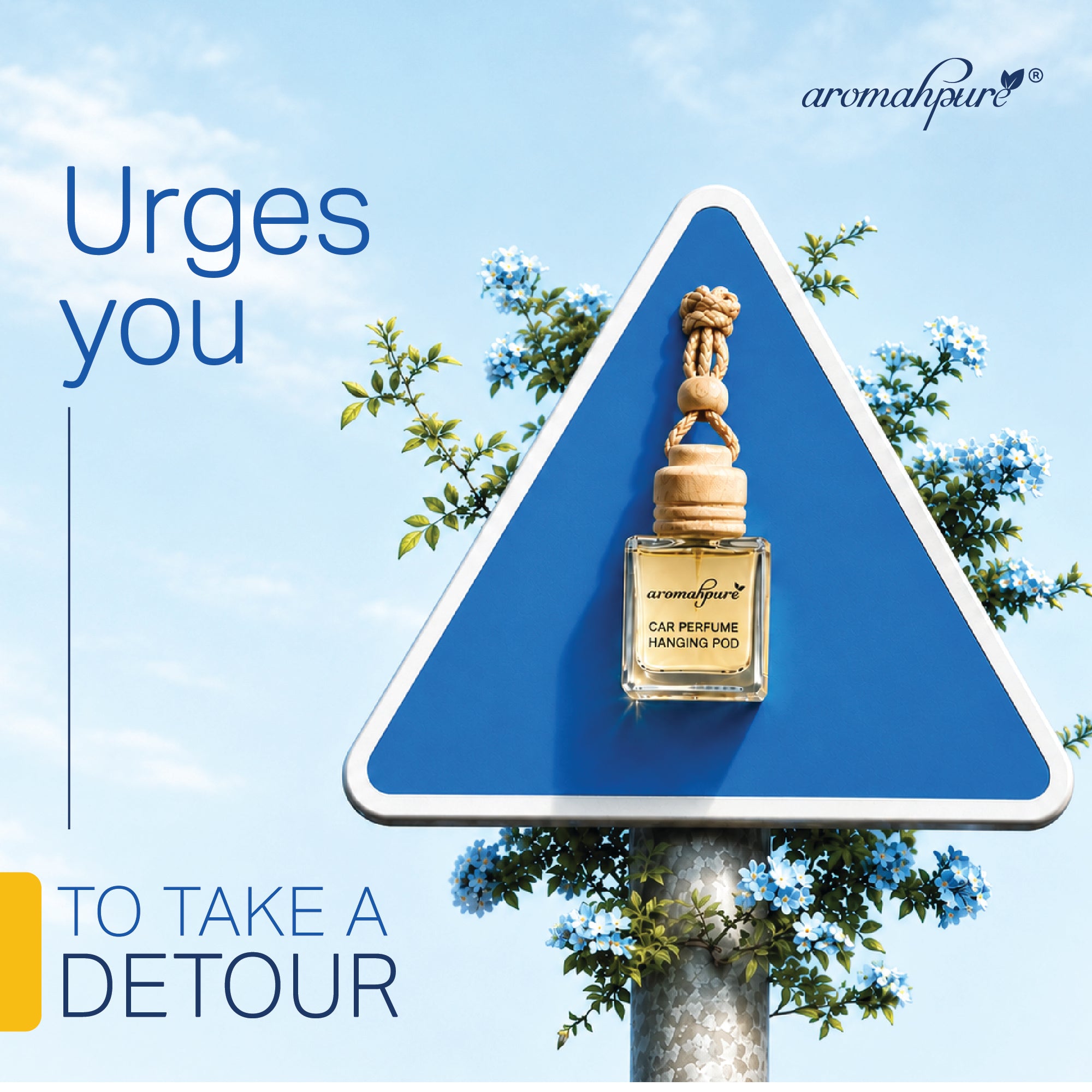 Aromahpure hanging pod car freshener - Urges you to take a detour