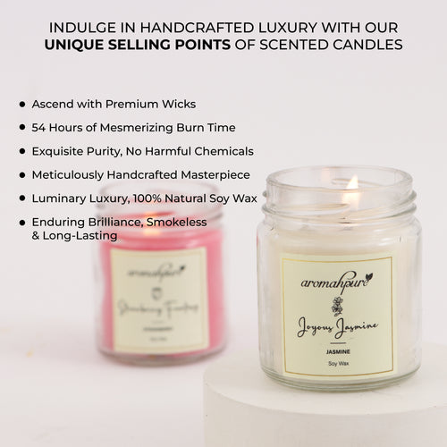 Soy Wax Round Jar candles USP jasmine & Strawberry