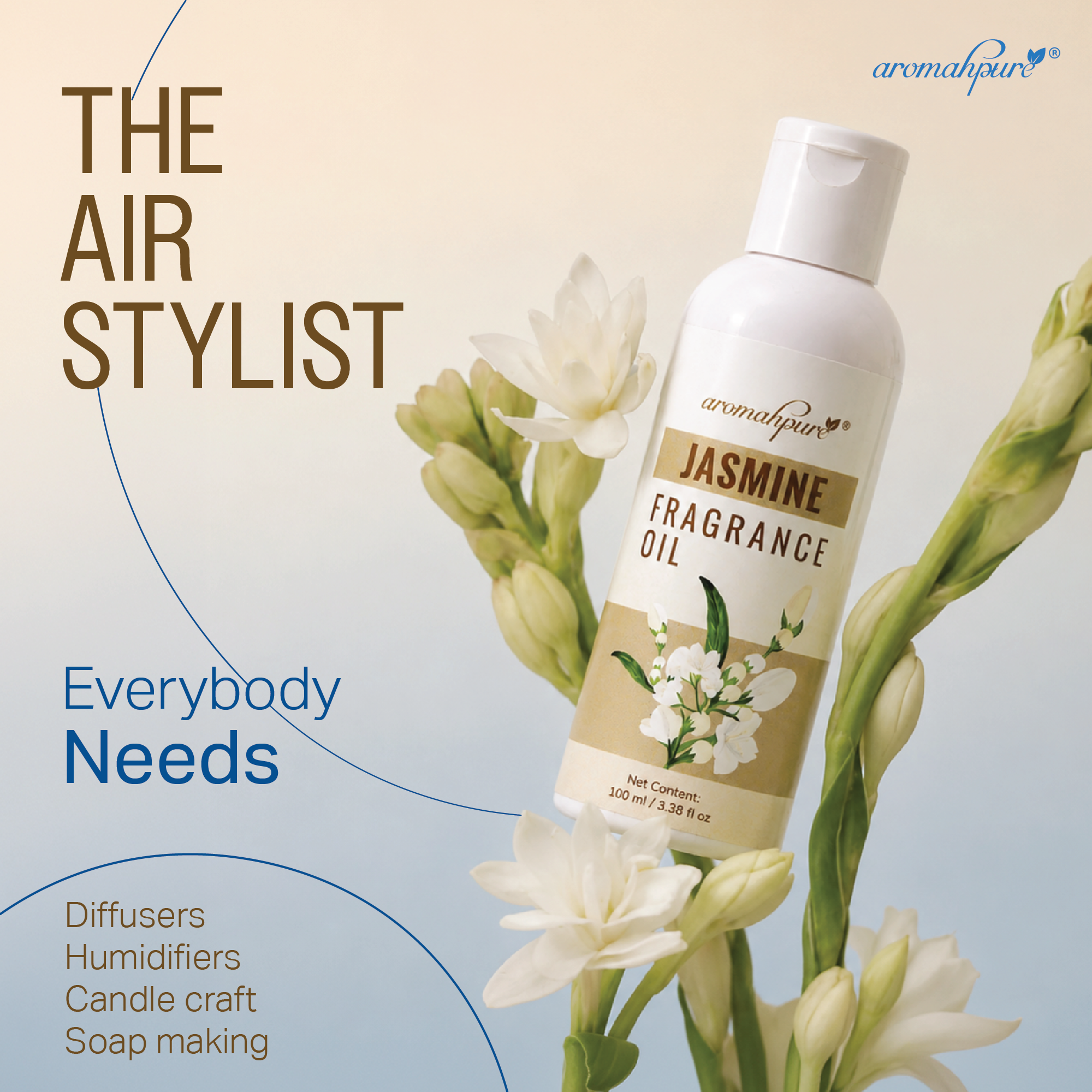 Aromahpure Jasmine fragrance oil used at diffusers, humidifier, candle craft & soap making.